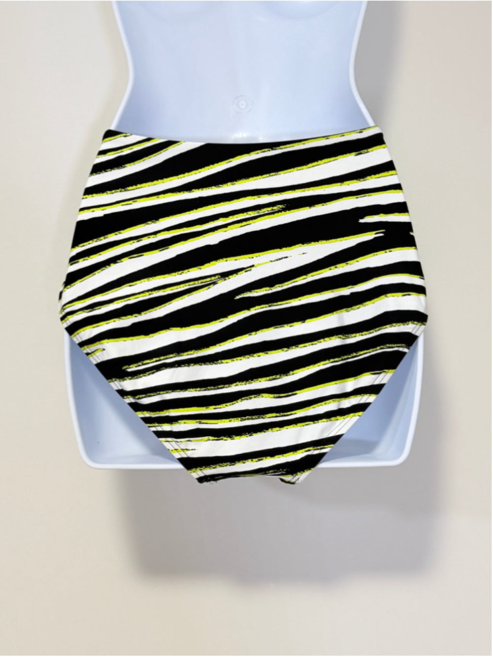 Coco Reef Size Medium Zebra Black, White & Yellow High-Waist Bikini Bottom NWT