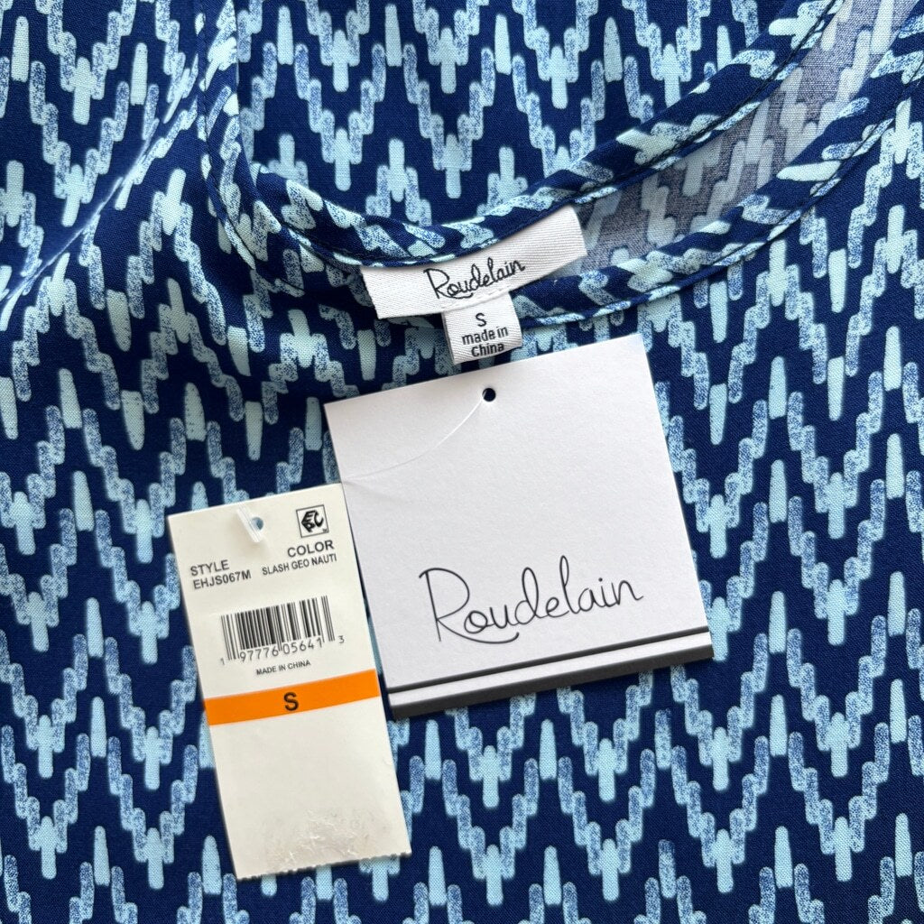 Roudelain Women's Dark Blue Printed Tassel-Trim Tank Nightgown NWT