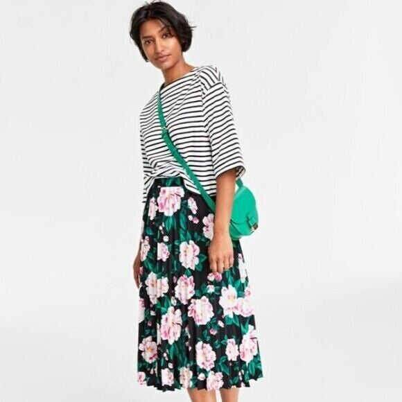 On 34th Plus Size Heavyweight Cotton Black & White Striped Boat-Neck Top NWT.