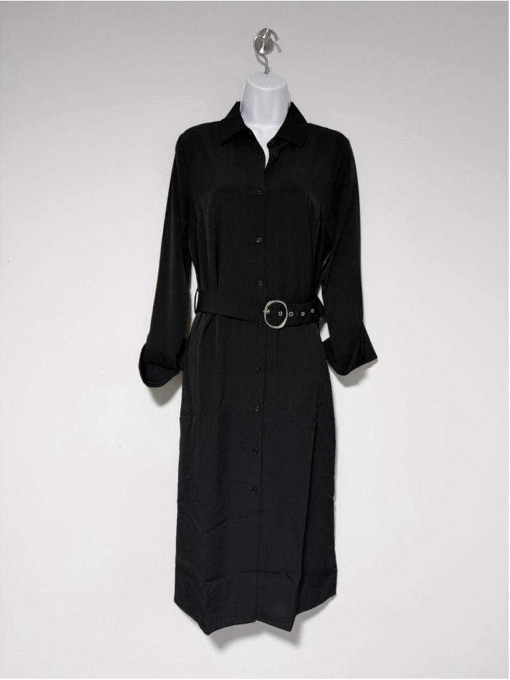 INC International Concepts Size Small Black Shirt Dress w/ Belt NWT