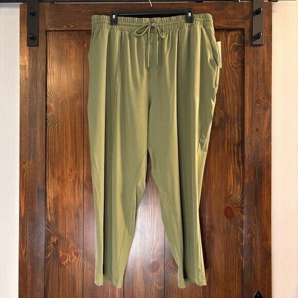 On 34th  Plus Size Drawstring Green Commuter Pants NWT.