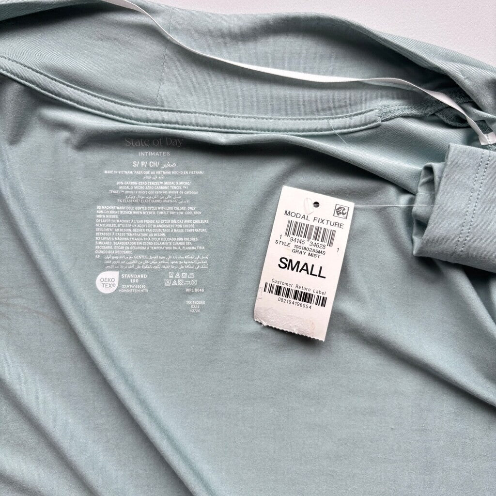 State of Day Women's Light Blue Knit Open Front Pajama / Lounge Cardigan NWT