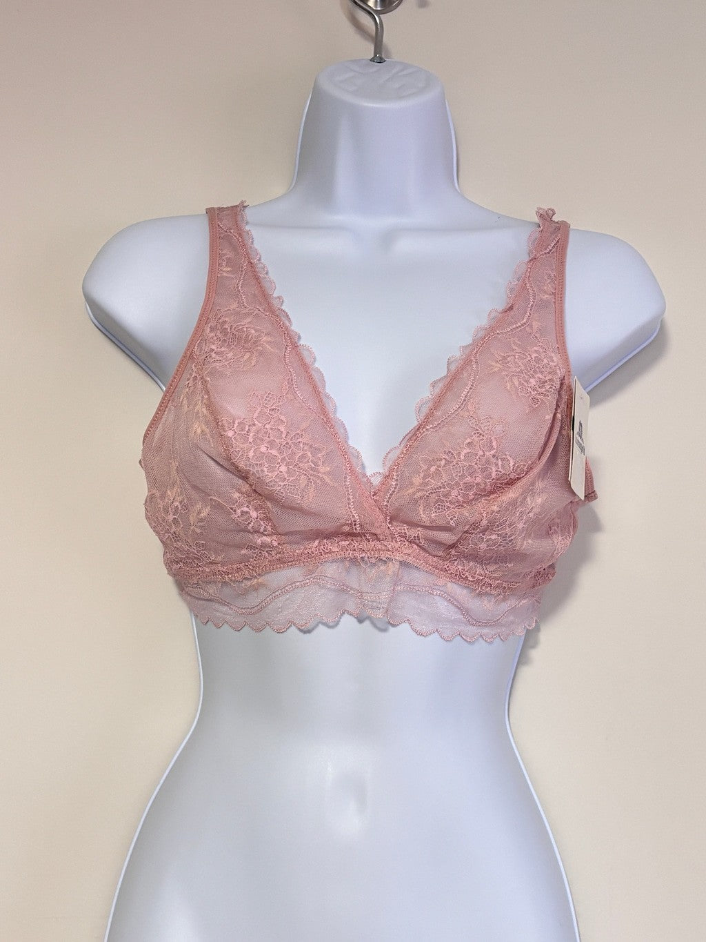 b.tempt'd by Wacoal Size Large Pink Dusty Rose Lace Bralette NWT
