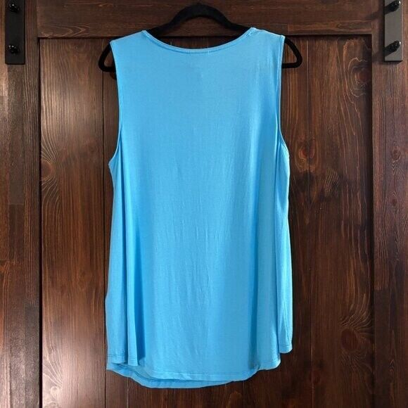 JM Collection Women's Plus Size 0X Blue Solid Tank Top NWT