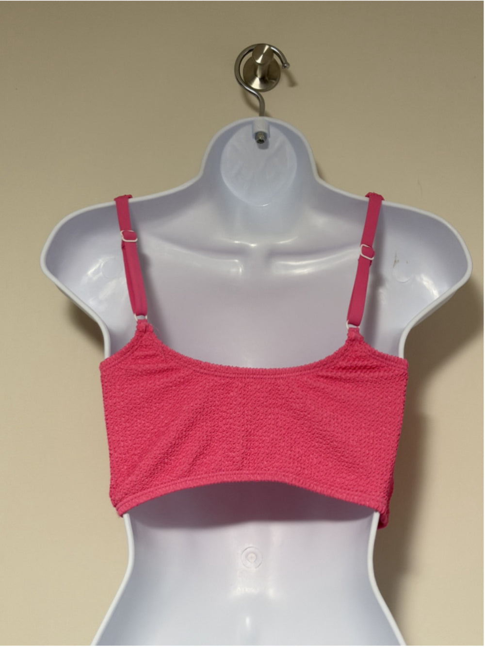 Bar III Women's Size Small Pink Textured Tank Bra Bikini Top NWT