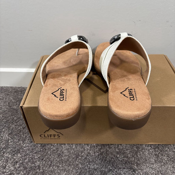Cliffs by White Mountain Women's 7 & 8 White Benedict Comfort Sandals NWT