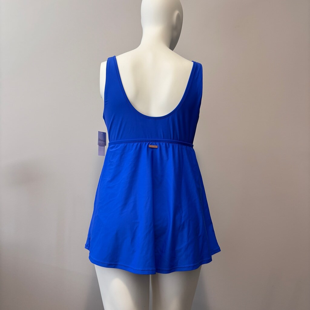 Raisins Curve Women's Plus Size 18W Blue Tummy-Control Swimdress / Swimsuit NWT