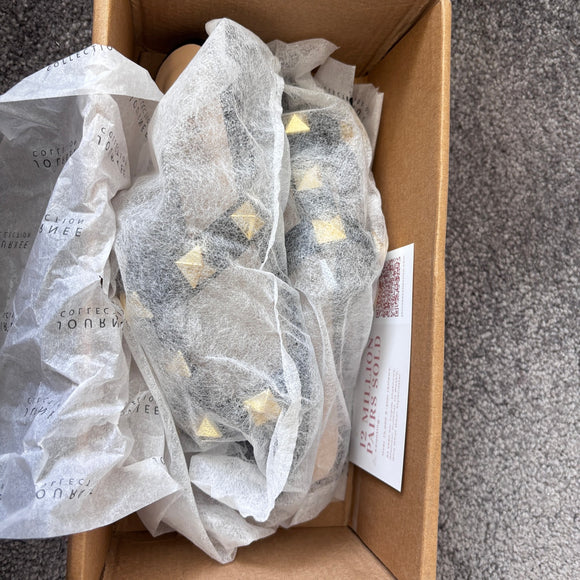 Journee Collection Women's 9 Black & Gold Kendall Studded Sandals NIB