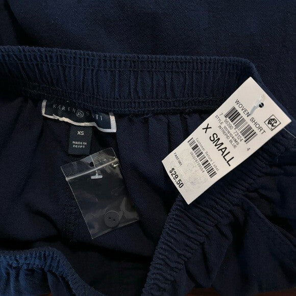 Karen Scott Women's Navy Blue Emilia Cotton Casual Shorts NWT