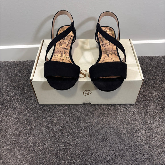 LifeStride Women's Size 6.5 Black Yasmine Strappy Wedge Sandals NIB