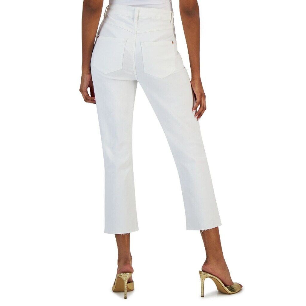 I.N.C. International Concepts White High-Rise Distressed Cropped Jeans NWT.