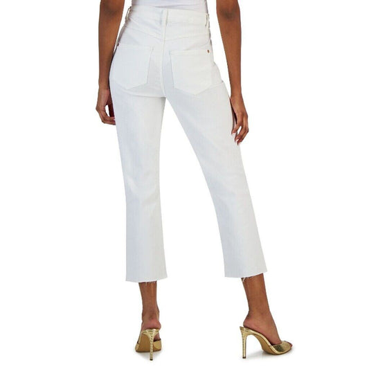 I.N.C. International Concepts White High-Rise Distressed Cropped Jeans NWT.