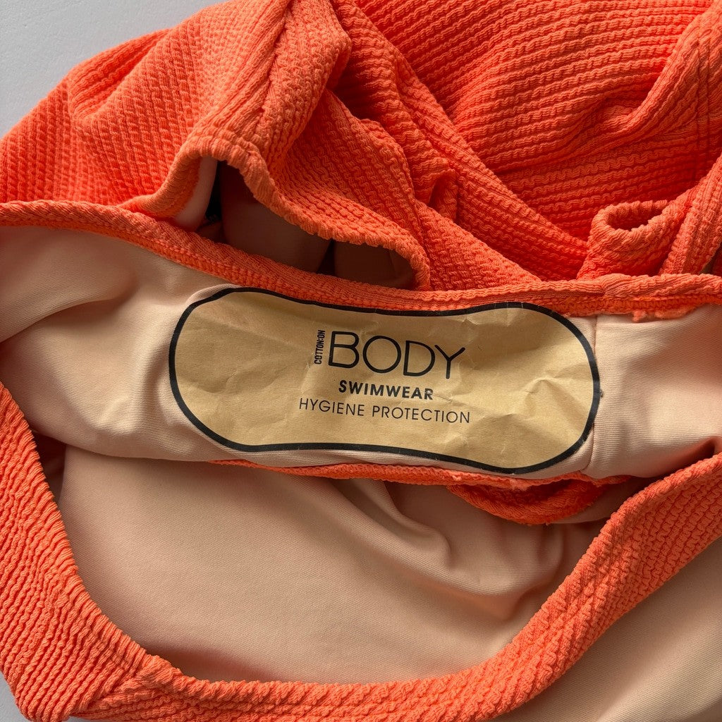 COTTON ON Women's Bright Orange Low-Back One-Piece Swimsuit NWT