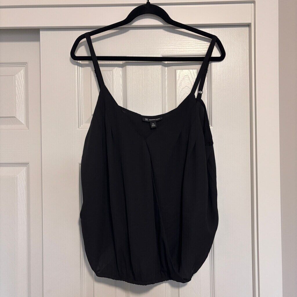 I.N.C. International Concepts Women's Black V-Neck Chiffon Camisole NWT