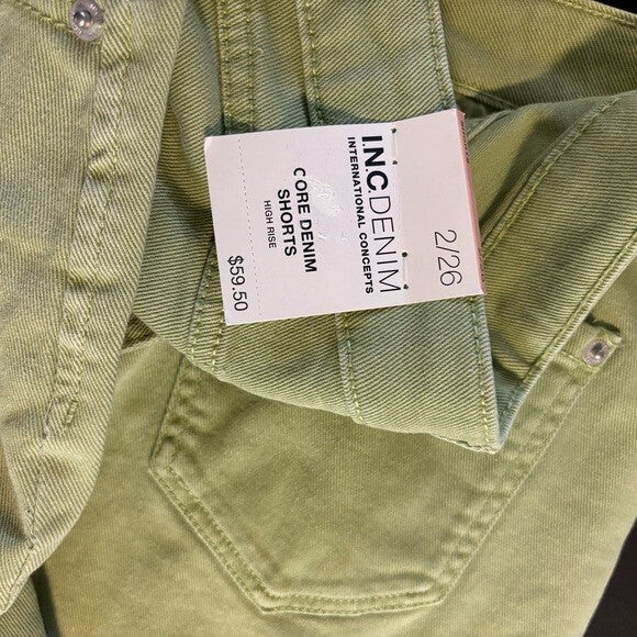 I.N.C. International Concepts Women's High Rise Distressed Hem Denim Shorts NWT