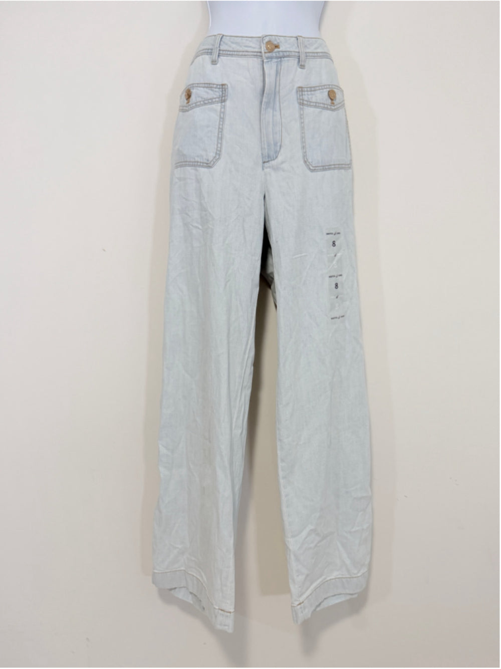 Nautica Jeans Women's 8 Newport Beach Wide Leg Jeans Light Wash NWT