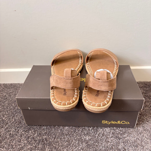 Style & Co Women's 9 Brown Peggy Ankle-Strap Espadrille Flat Sandals NIB