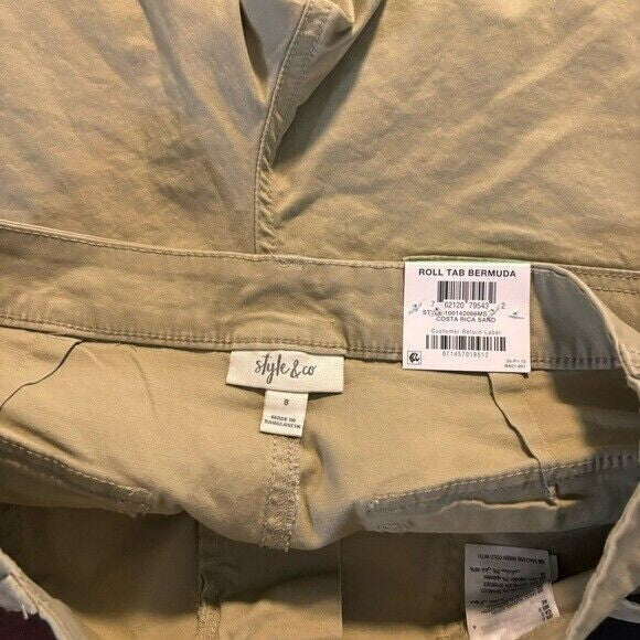 Style & Co. Women's Rolled Cuff Bermuda Shorts NWT.