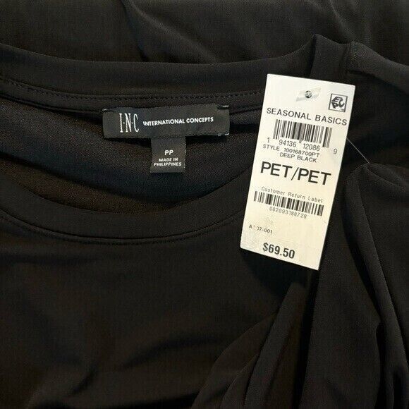 I.N.C. International Concepts Petite Black Knot-Front Dress NWT