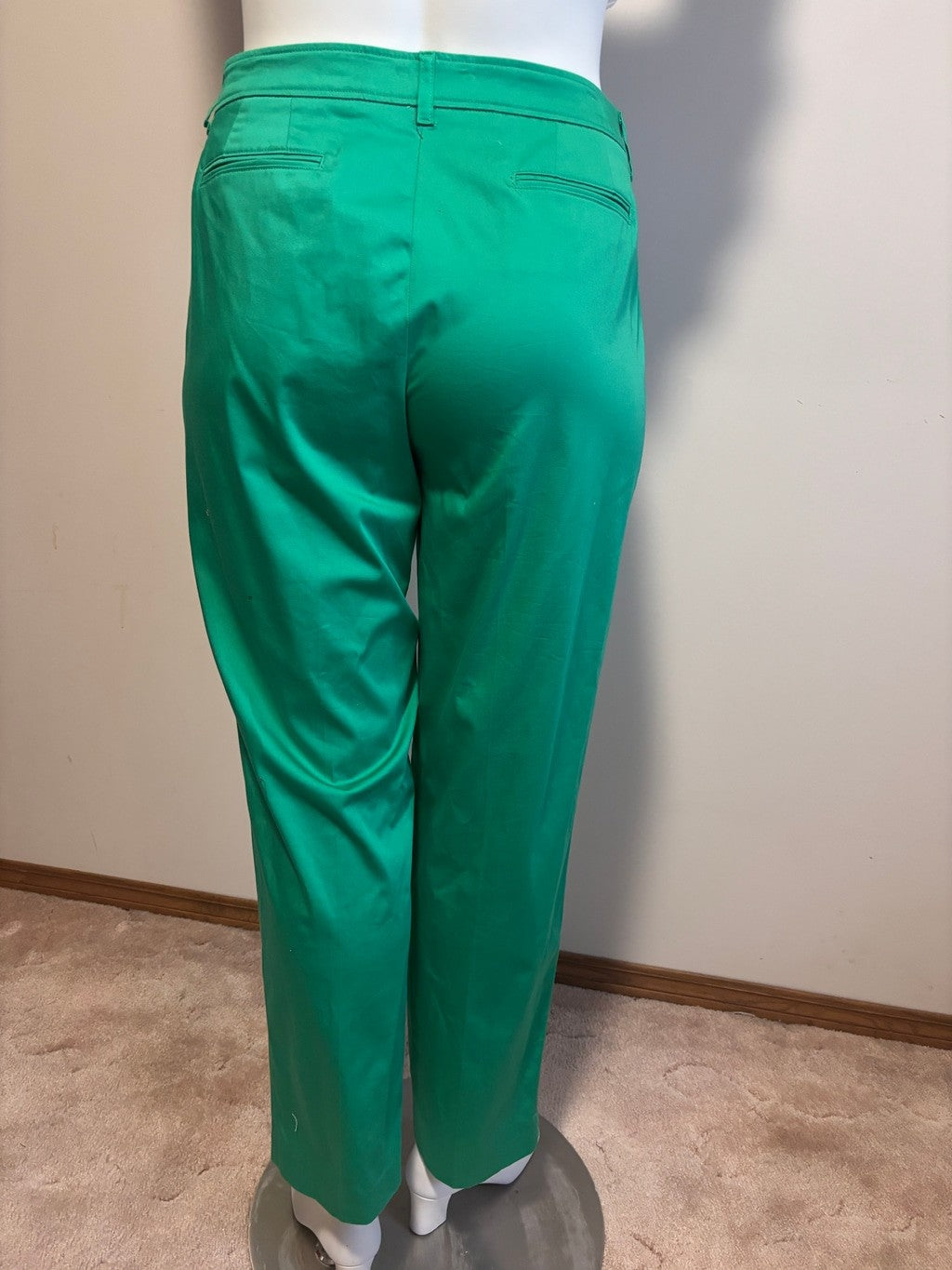 Jones New York Size 16 Green Straight-Leg Mid-Rise Ankle Dress Pants NWT