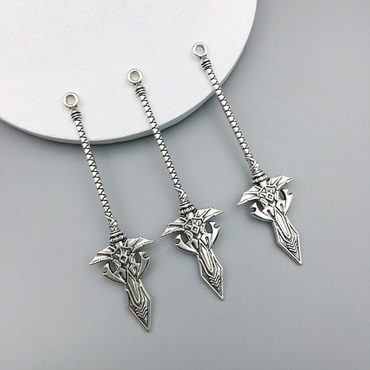 Gothic Style Bat Fang Dagger Alloy Pendant Charm for Jewelry, Crafts & Cosplay