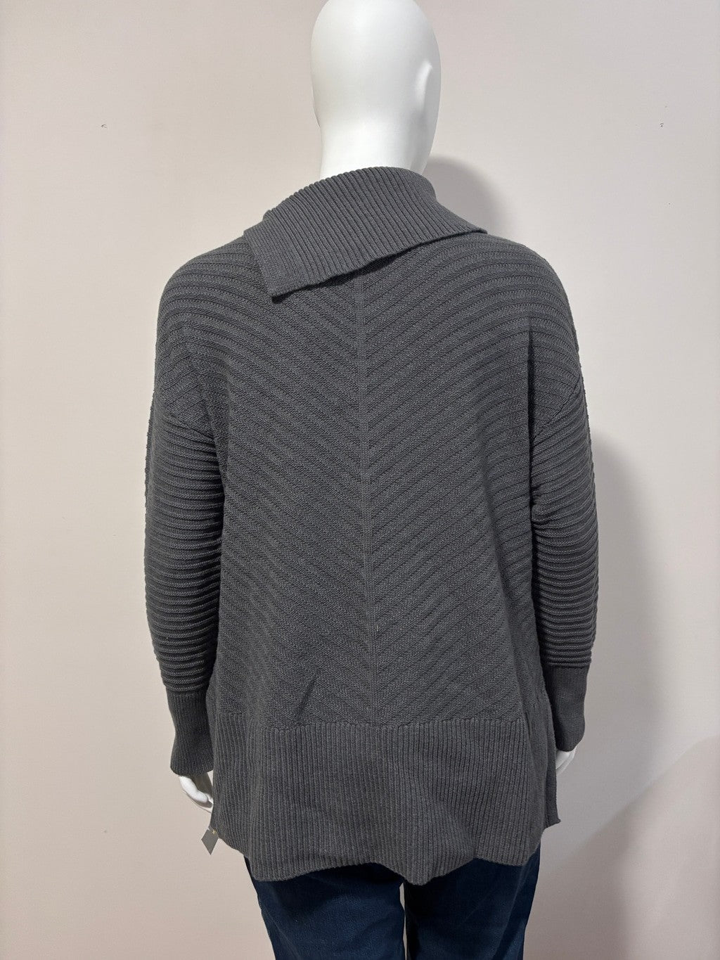Style & Co Plus Size 1X Envelope Neck Sweater in Charcoal Gray NWT
