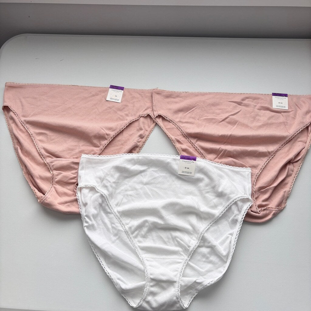 Charter Club Women's Size XXL 100% Cotton 3 Mix Pack of Brief Underwear NWT L12