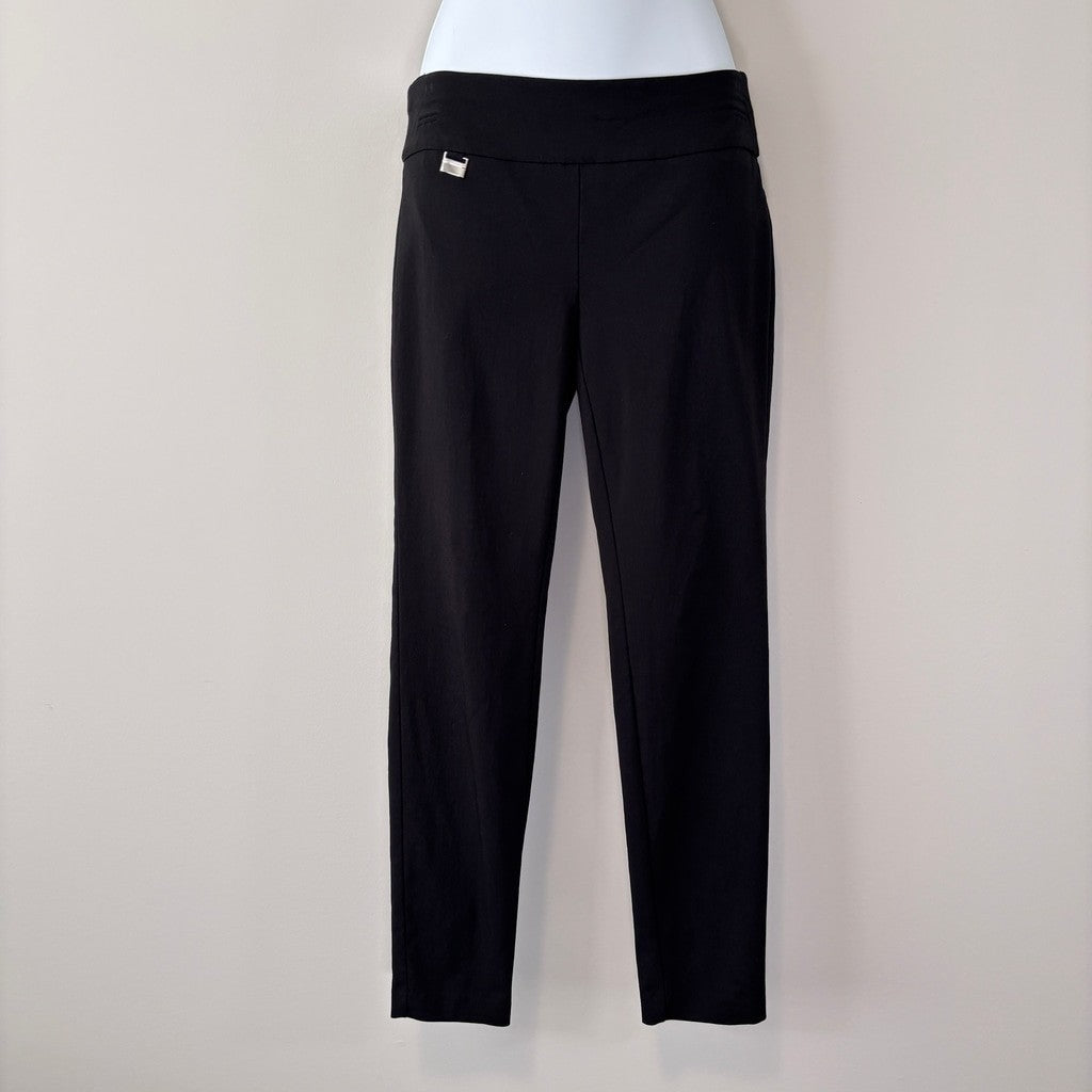 Alfani Women's Size 2 Petite Deep Black Tummy-Control Pull-On Skinny Pants NWT