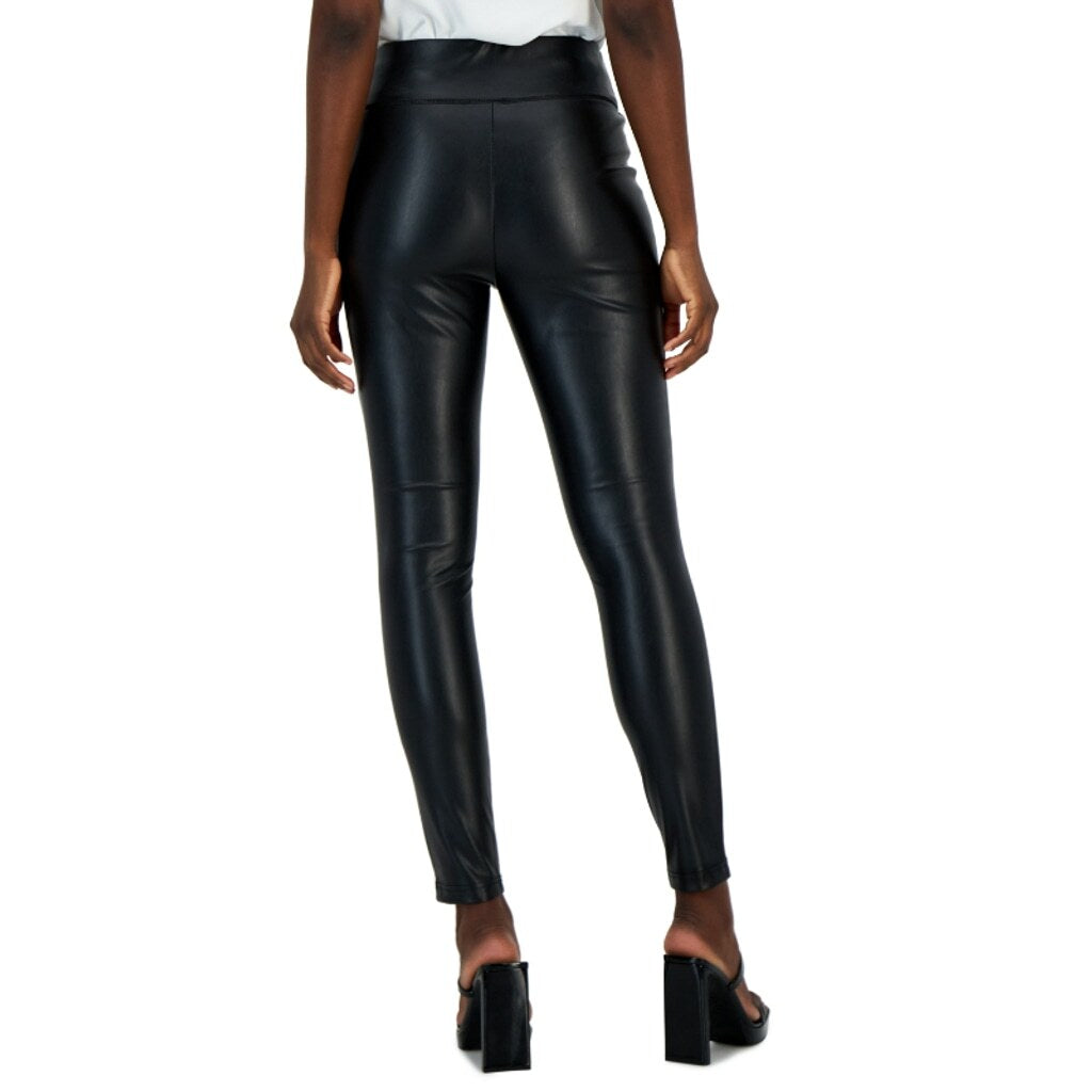INC International Concepts Women's Size 10 Deep Black Faux-Leather Leggings NWT