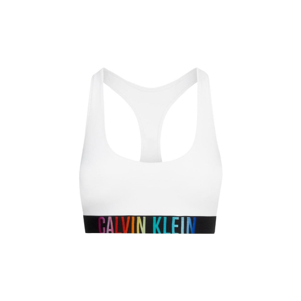 Calvin Klein Size Medium White Racerback Logo Bralette / Loungewear NWT