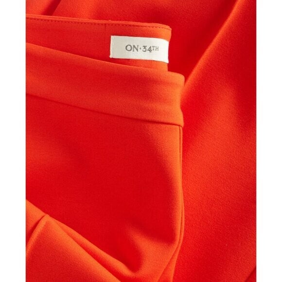 On 34th Women's Bright Orange Ponte Kick-Flare Ankle Dress Pants NWT