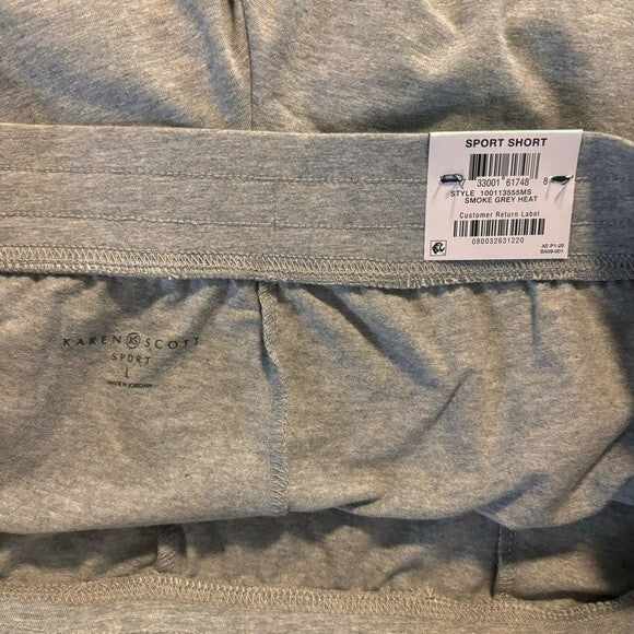 Karen Scott Pull-On Stretchy Elastic Waist Knit Casual Grey Shorts NWT