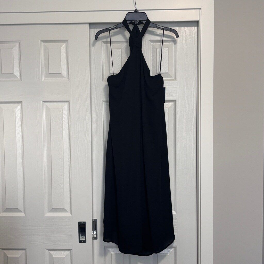INC International Concepts Women's Medium Black Halter-Neck Midi Dress NWT