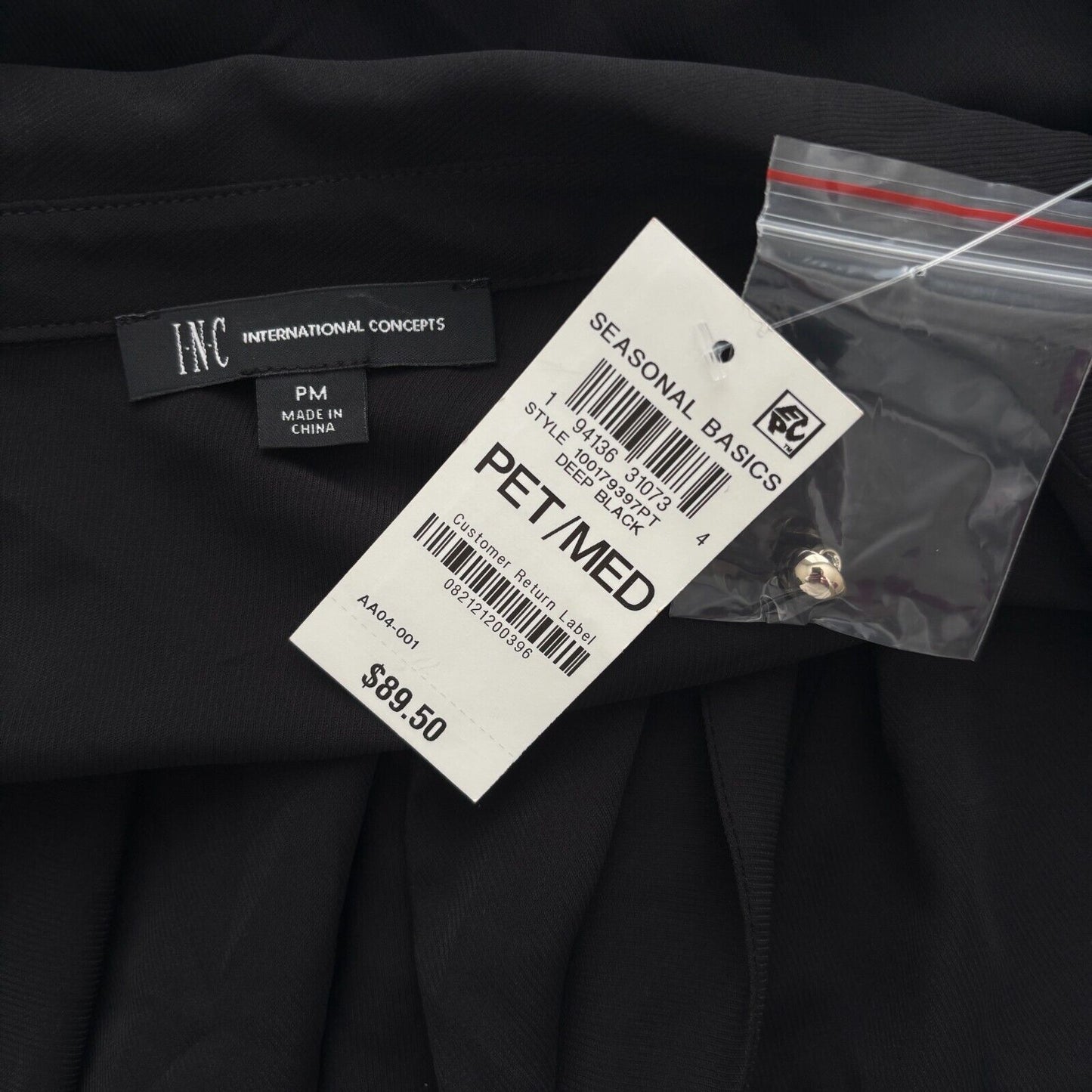 INC International Concepts Long Sleeve Collared Waist Tie Dress NWT