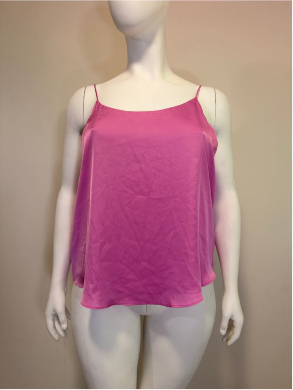 Bar III Women's Extra Large Pink Satin Scoop-Neck Camisole NWT