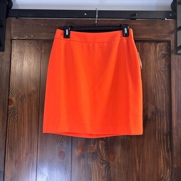 Bar III Women's Textured Crepe Orange Pencil Skirt NWT
