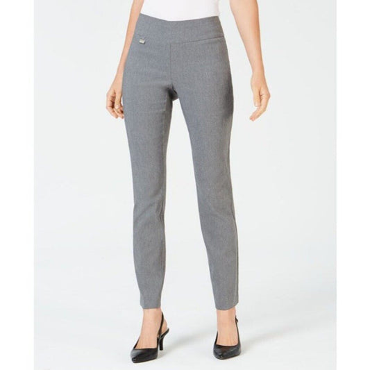 Alfani Women's Short (Petite) Grey Tummy-Control Pull-On Skinny Dress Pants NWT