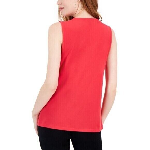 I.N.C. International Concepts Women's Sleeveless Hot Pink 1/4-Zip Top NWT