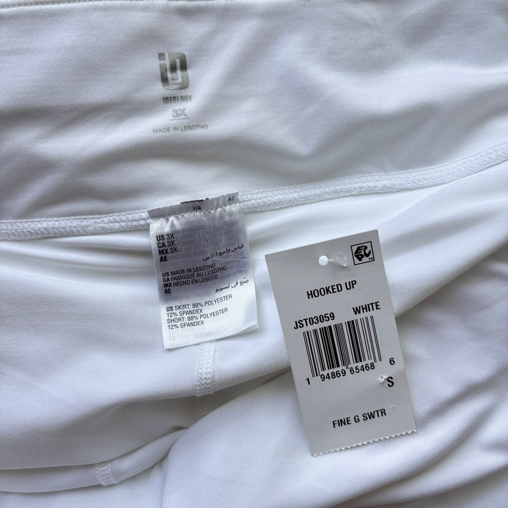 Id Ideology Women's Plus Size 3X White Flounced Active Skort NWT