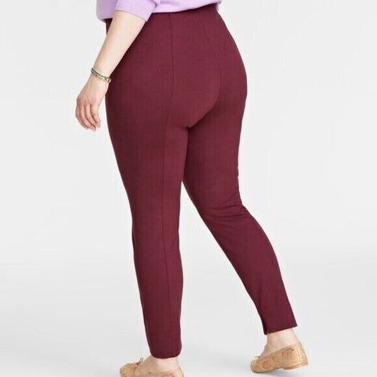 On 34th Burgundy Pull-On Ponté Skinny Leggings / Pants NWT