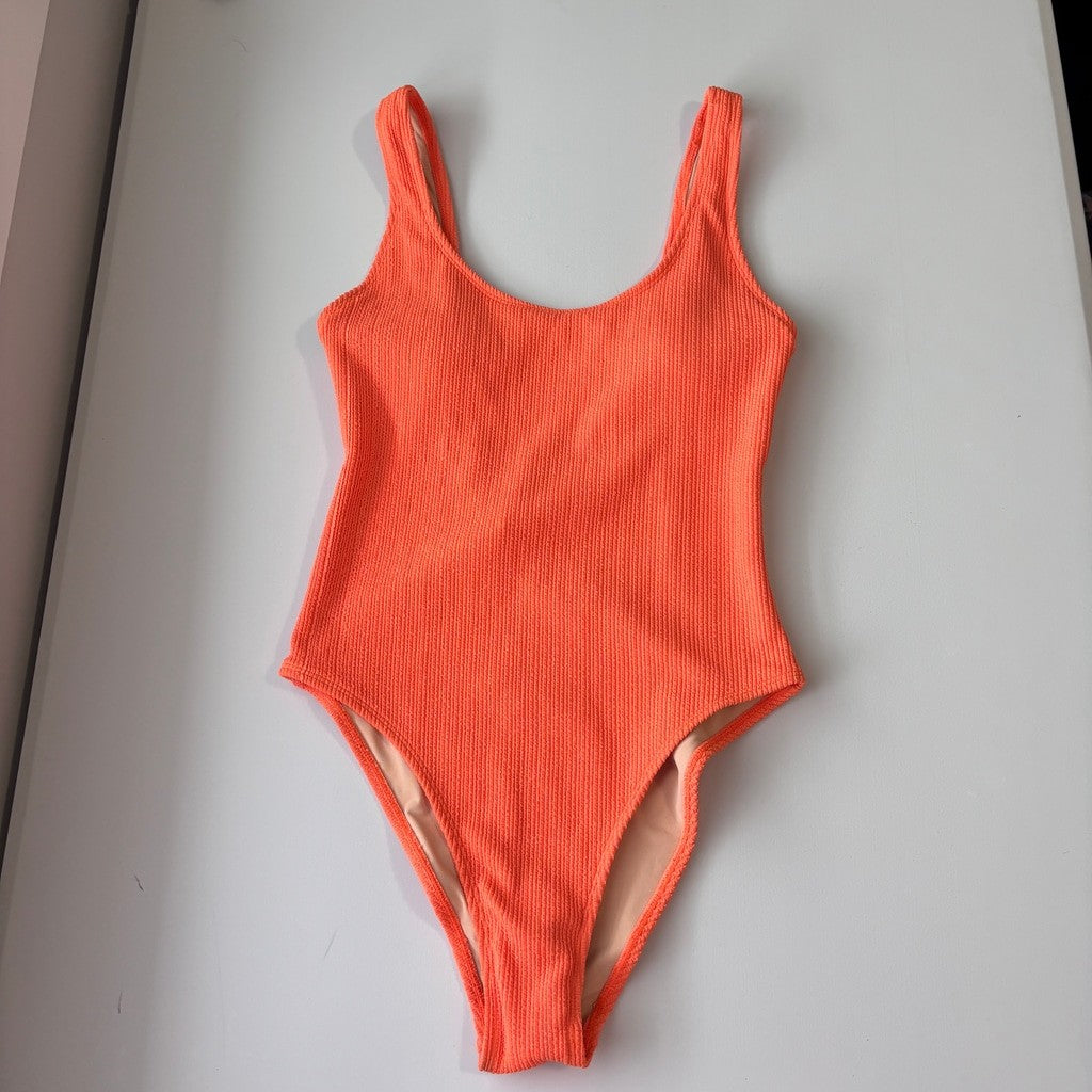 COTTON ON Women's Bright Orange Low-Back One-Piece Swimsuit NWT