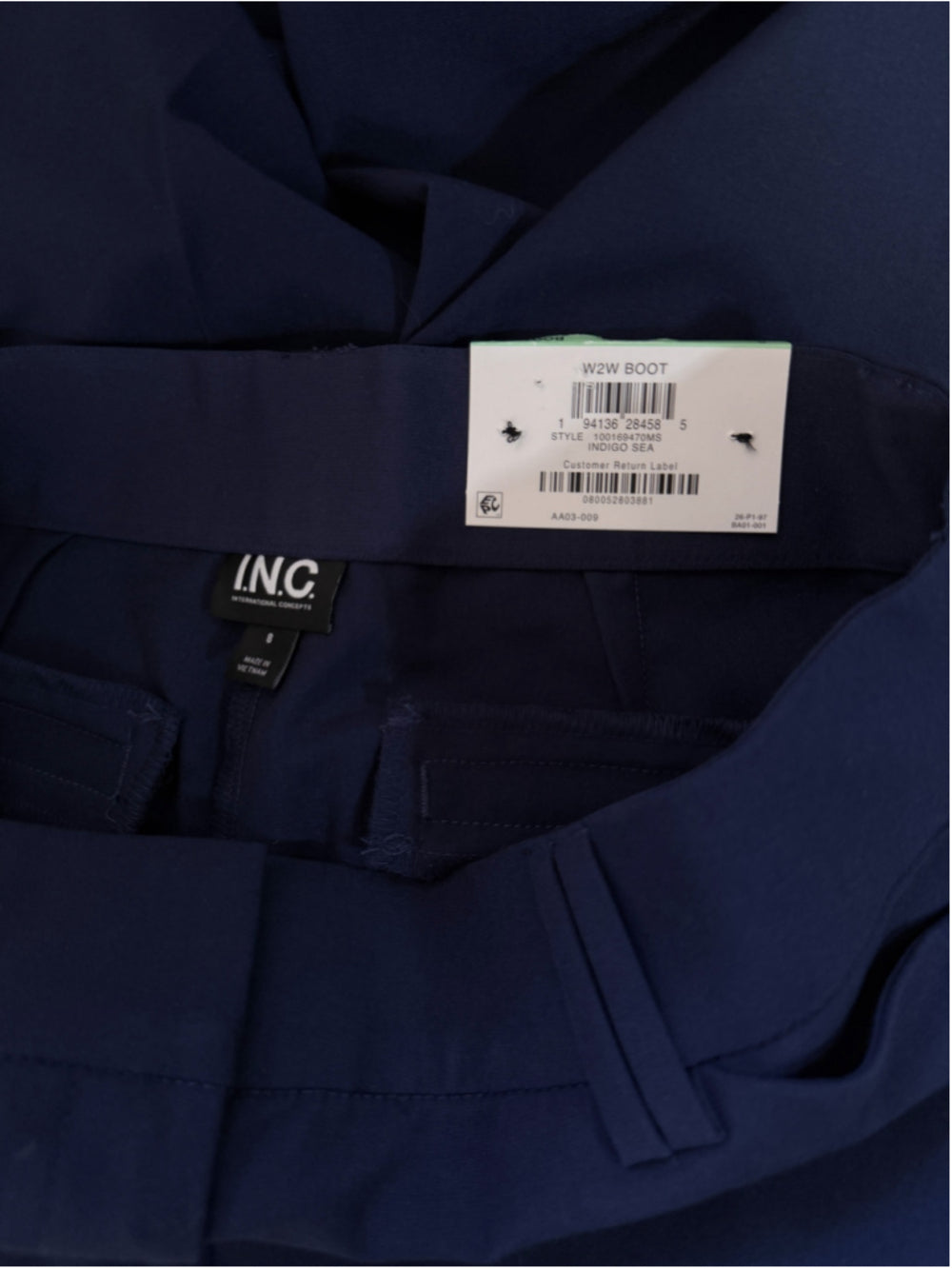 INC International Concepts Size 8 Navy Boot Cut Mid-Rise Dress Pants NWT