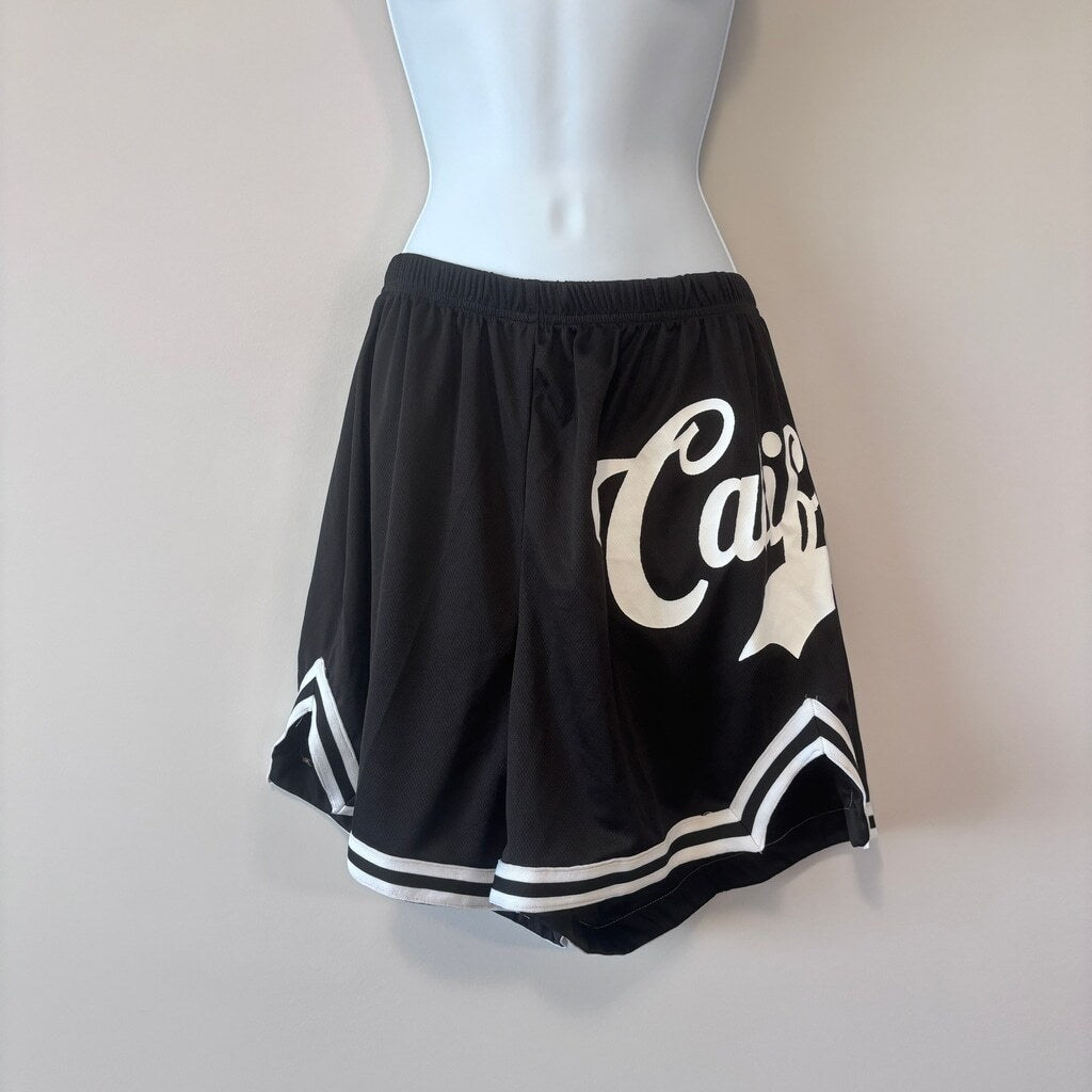 SHEIN Women's 1XL Plus Size Black Letter Print California Logo Summer Shorts NIB