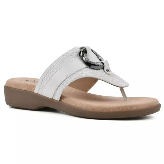 Cliffs by White Mountain Women's 7 & 8 White Benedict Comfort Sandals NWT