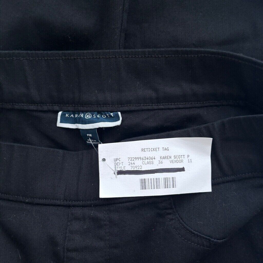 Karen Scott Women's Petite Black Pull-On and Stretchy Pants NWT