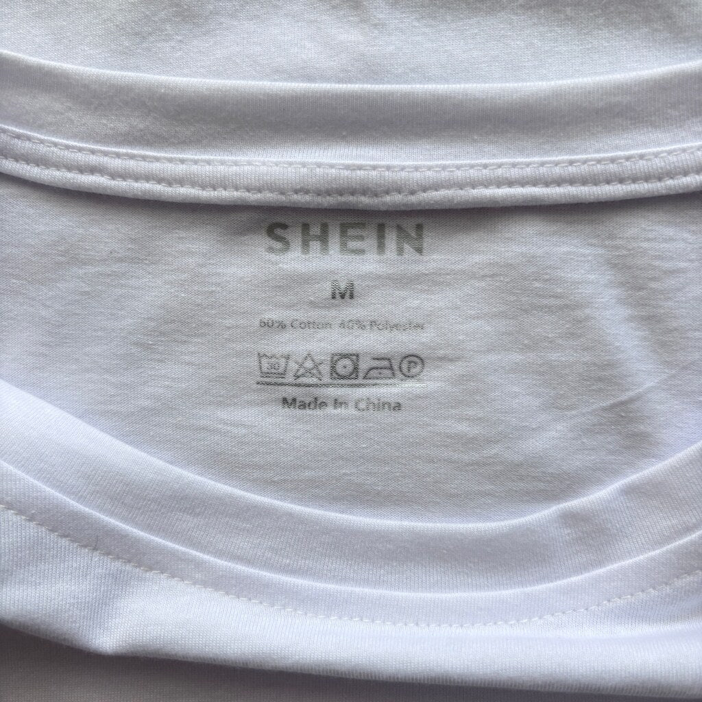 SHEIN Women's White "I AM" Slogan Graphic Casual Top Short Sleeve T-Shirt NIB