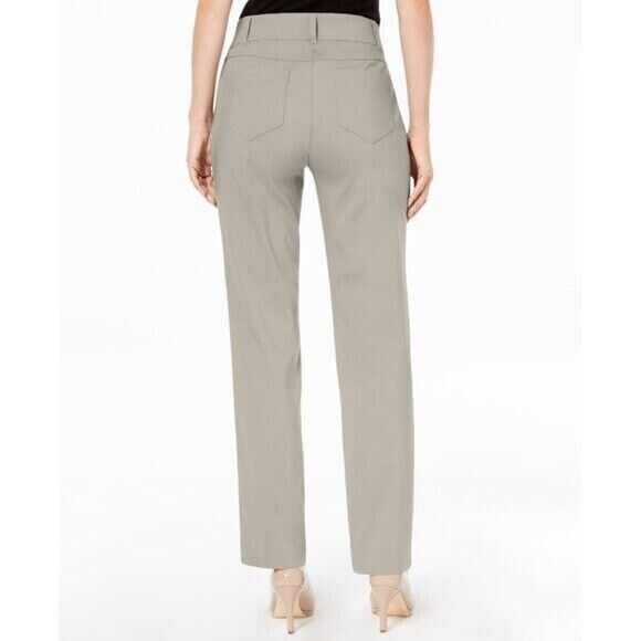 JM Collection Petite Tummy-Control Curvy Fit Light Beige Dress Pants NWT