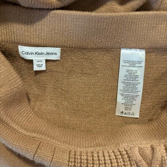 Calvin Klein Jeans Beige Women's Size Small Cable-Knit Pull-On Midi Skirt NWOT
