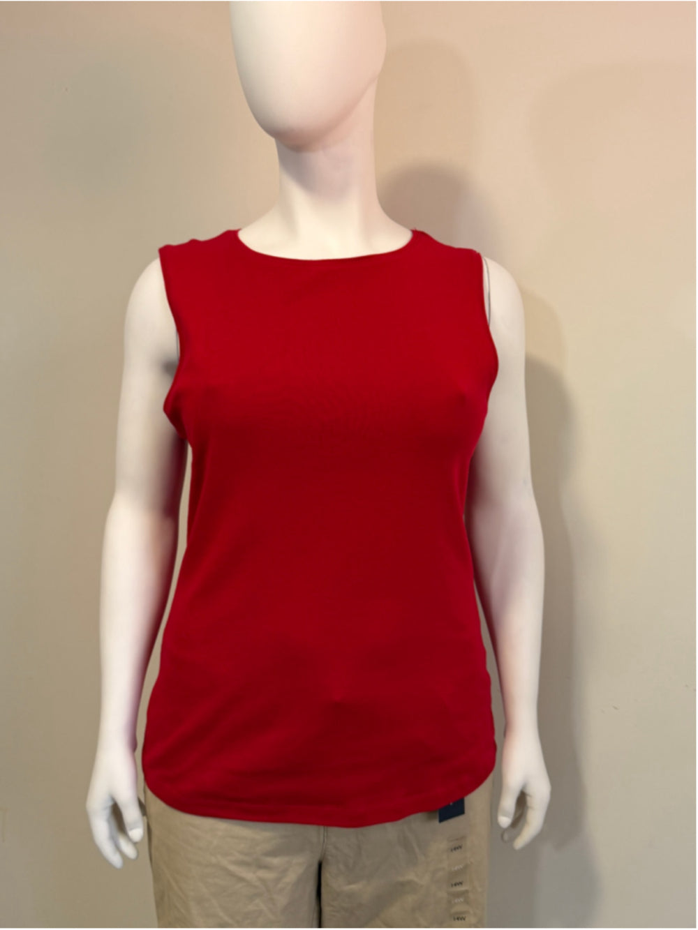 Karen Scott Size XXL Red 100% Cotton Sleeveless Tank Top NWT