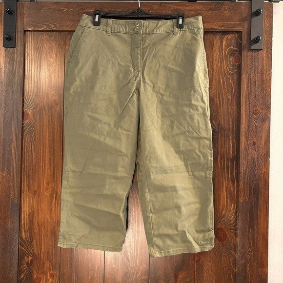 Karen Scott Women's Olive Green Comfort Waist Capri Pants NWT